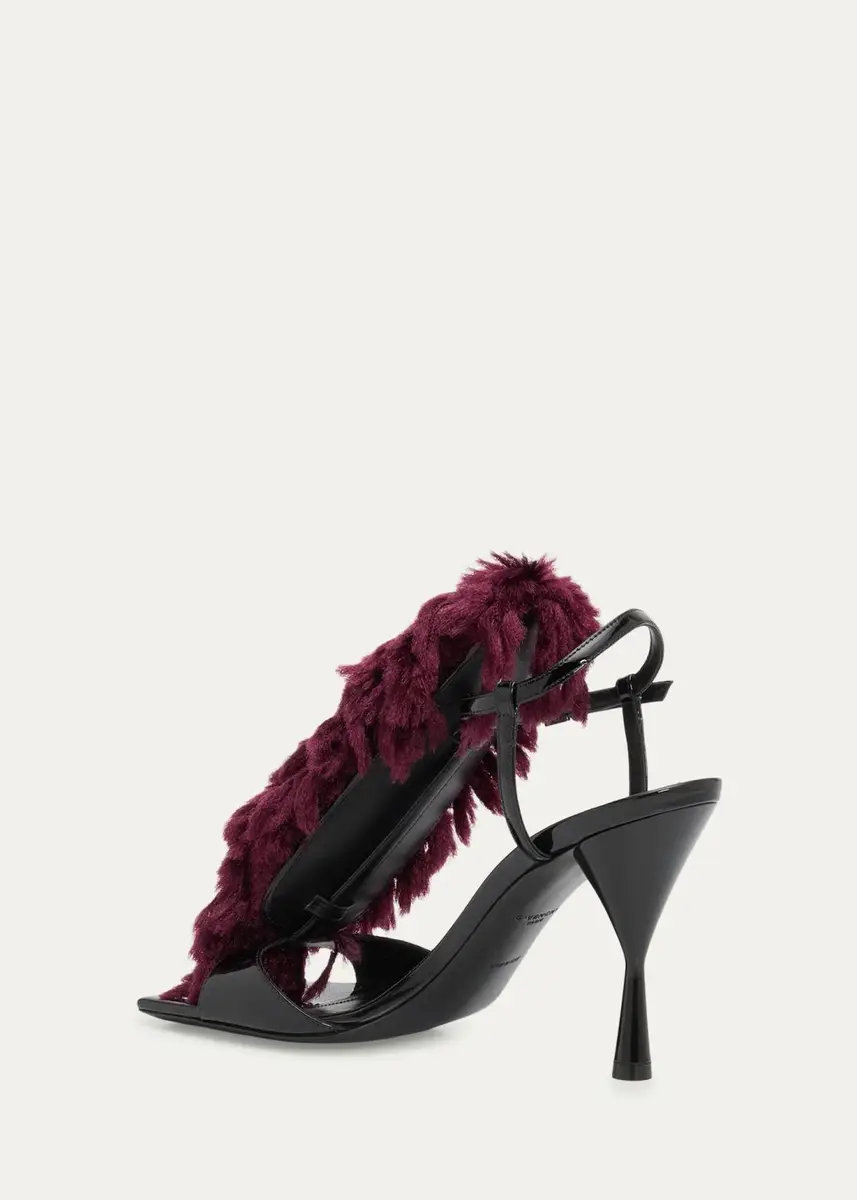 Givenchy 95mm Pompom Patent Leather Sandals | Thumbnail 2 Givenchy 95mm Pompom Patent Leather Sandals | Thumbnail 2