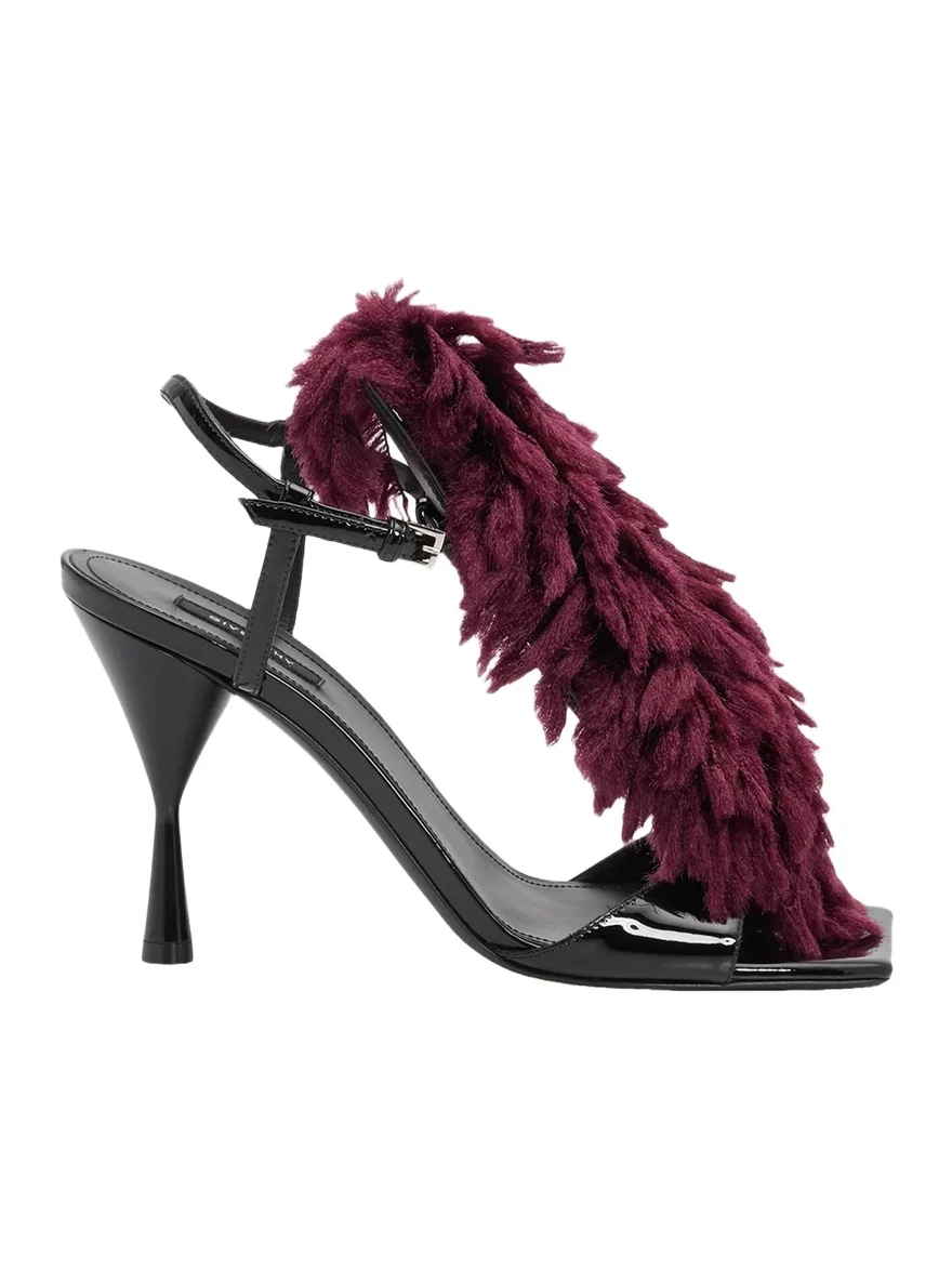 95mm Pompom Patent Leather Sandals 95mm Pompom Patent Leather Sandals