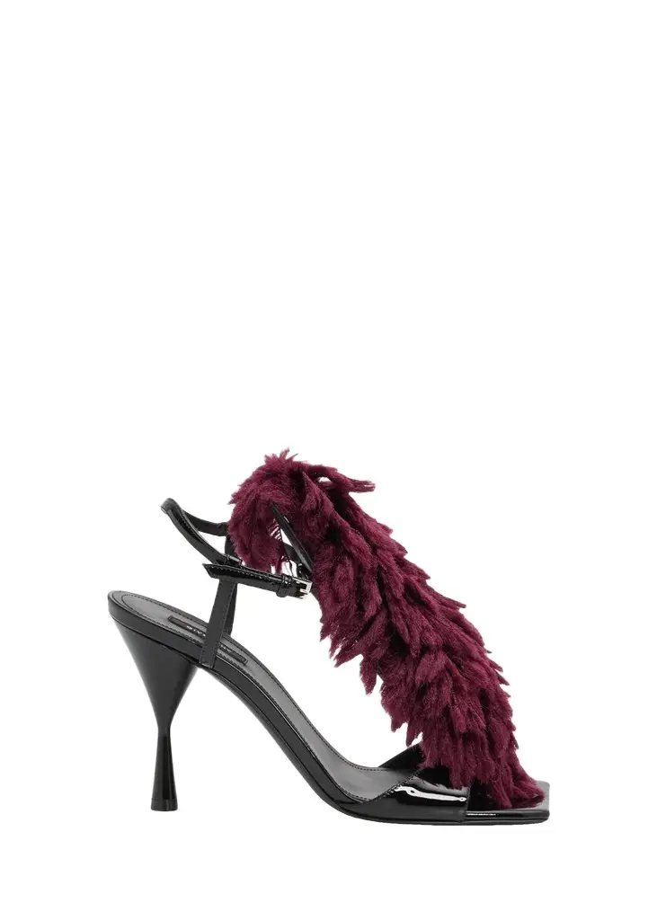 Givenchy 95mm Pompom Patent Leather Sandals