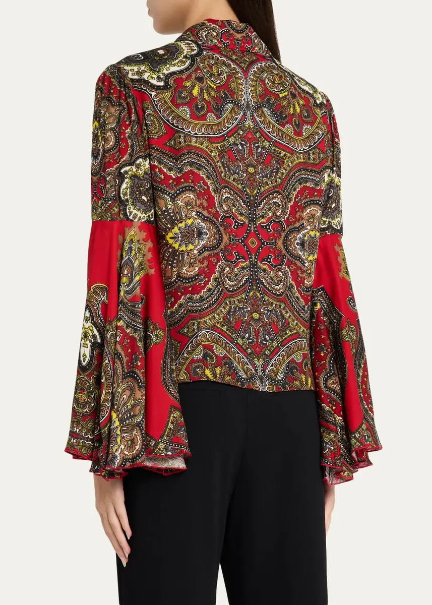 Alice + Olivia Willa Printed Bell-Sleeve Top | Thumbnail 3 Alice + Olivia Willa Printed Bell-Sleeve Top | Thumbnail 3
