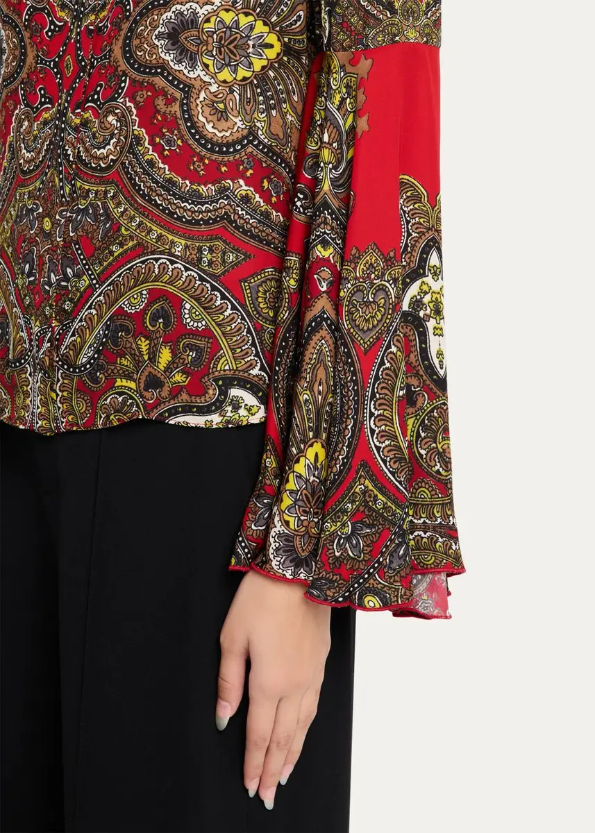 Alice + Olivia Willa Printed Bell-Sleeve Top | Thumbnail 5 Alice + Olivia Willa Printed Bell-Sleeve Top | Thumbnail 5