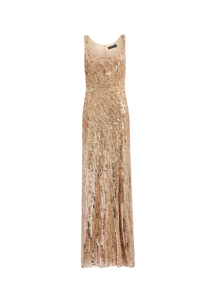 Solaris Sequined Sleeveless Column Gown