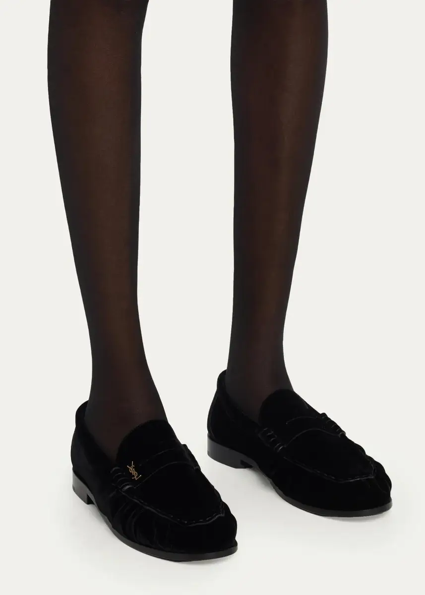 Saint Laurent Le Loafers in Velvet | Thumbnail 2 Saint Laurent Le Loafers in Velvet | Thumbnail 2