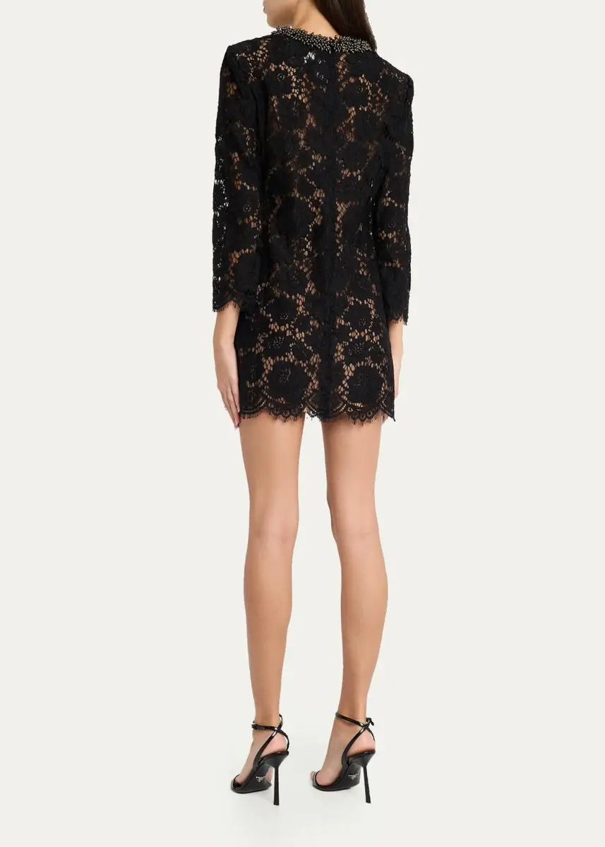 Self-Portrait Floral Lace Mini Dress | Thumbnail 3