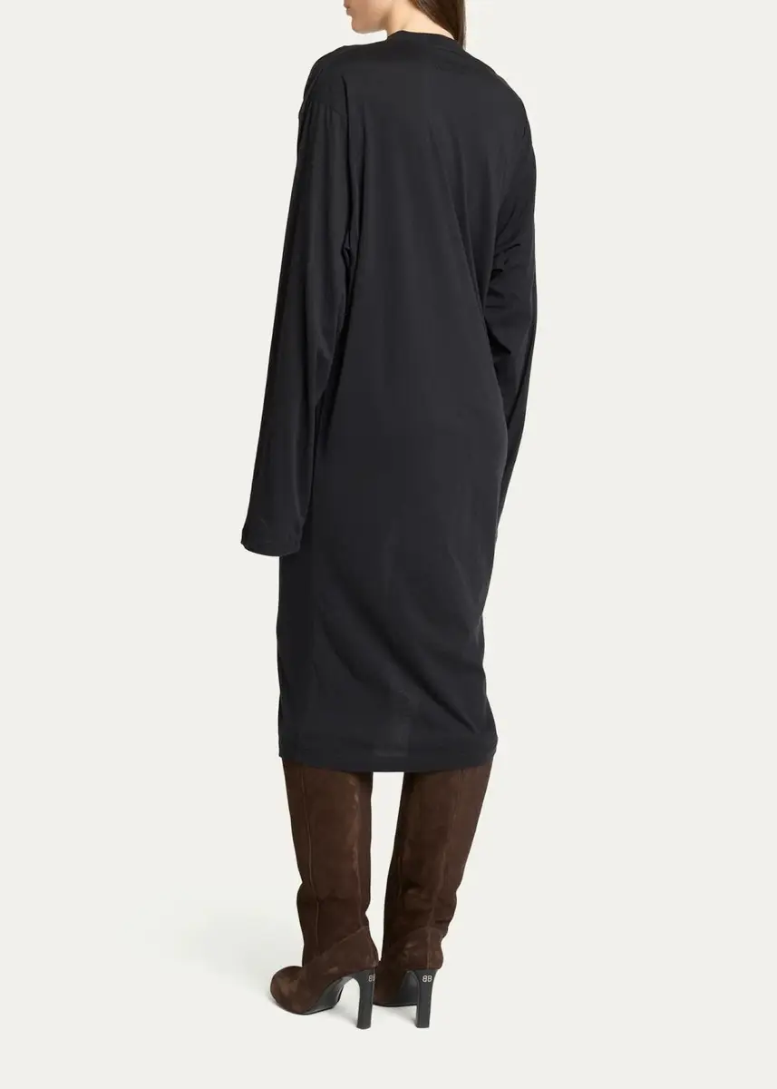 Balenciaga Tucked Long-Sleeve T-Shirt Dress | Thumbnail 3 Balenciaga Tucked Long-Sleeve T-Shirt Dress | Thumbnail 3