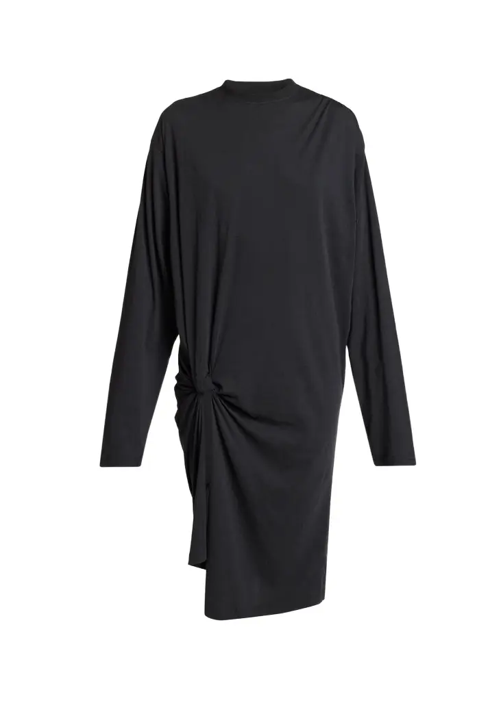 Balenciaga Tucked Long-Sleeve T-Shirt Dress