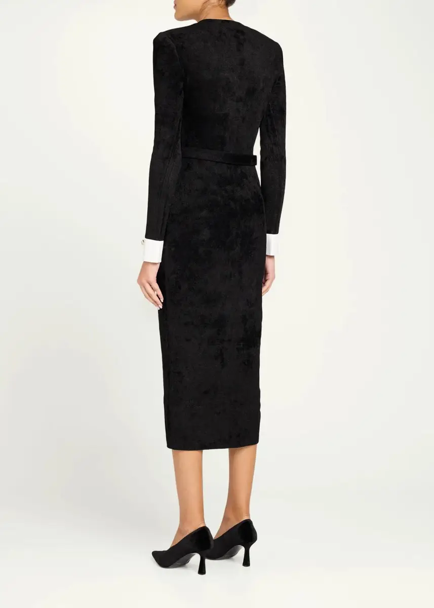 Self-Portrait Chenille Knit Midi Dress | Thumbnail 3 Self-Portrait Chenille Knit Midi Dress | Thumbnail 3