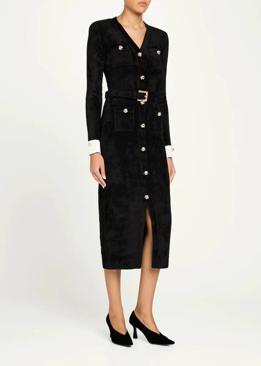 Self-Portrait Chenille Knit Midi Dress | Thumbnail 4 Self-Portrait Chenille Knit Midi Dress | Thumbnail 4