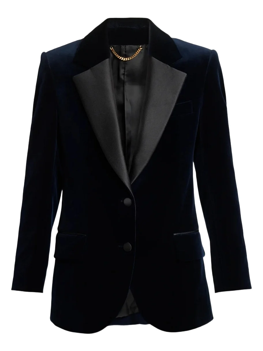 Satin Lapels Single-Breasted Velvet Jacket Satin Lapels Single-Breasted Velvet Jacket