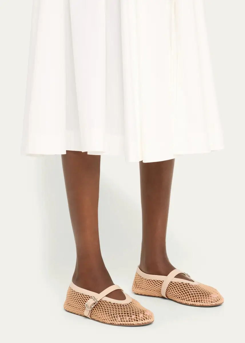 Alaïa Mesh Mary Jane Ballerina Flats | Thumbnail 4