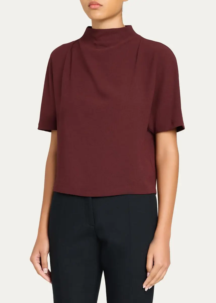 Vince Draped Funnel Neck Top | Thumbnail 4