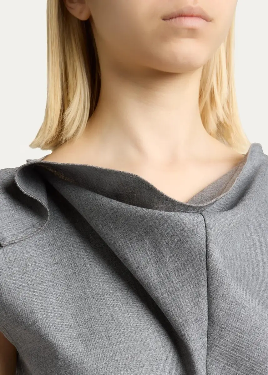 Victoria Beckham Draped Virgin Wool Midi Dress | Thumbnail 5 Victoria Beckham Draped Virgin Wool Midi Dress | Thumbnail 5