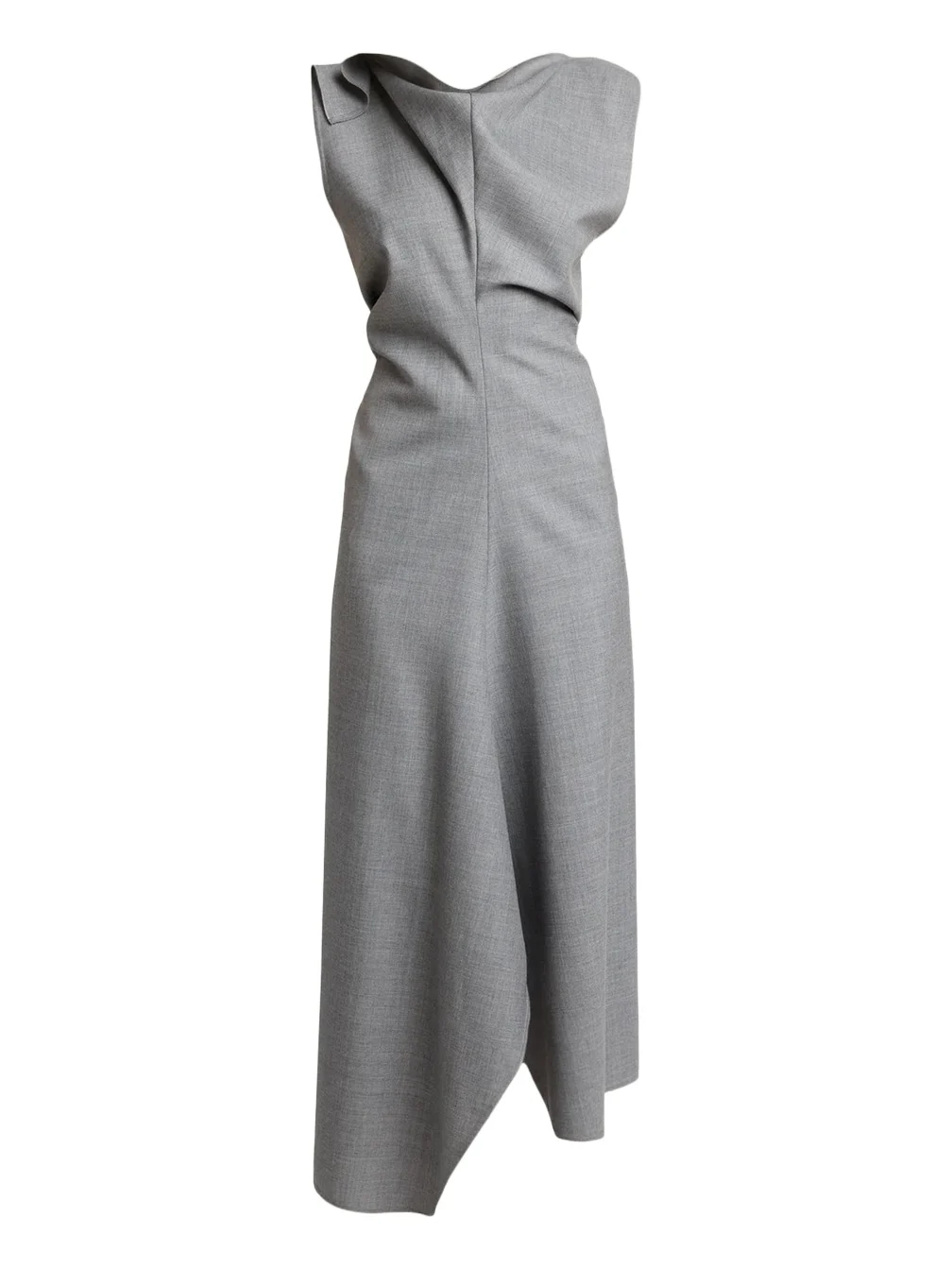 Victoria Beckham Draped Virgin Wool Midi Dress