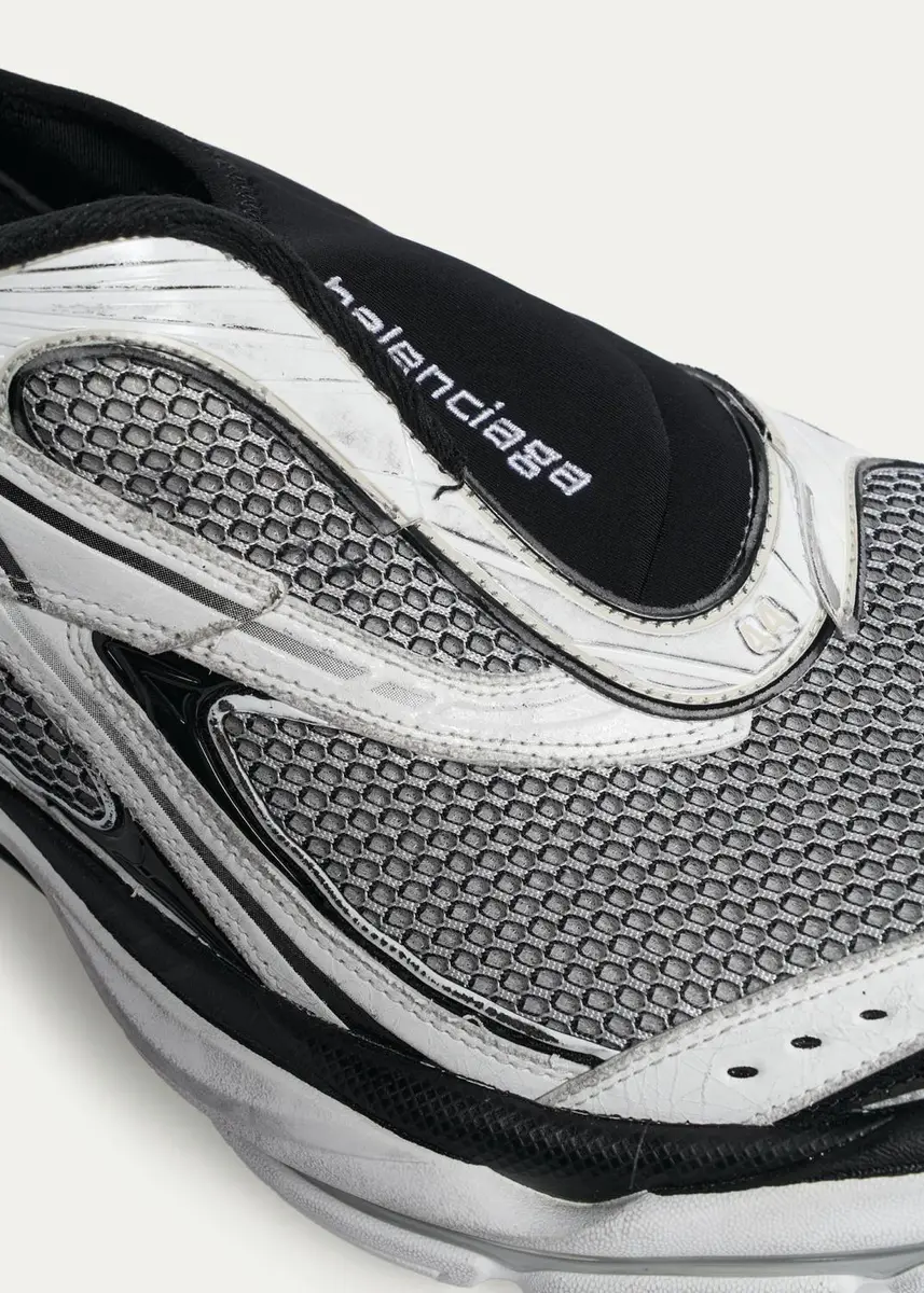 Balenciaga Men's D'Orsay Mesh Mismatched Slip-On Sneakers | Thumbnail 3 Balenciaga Men's D'Orsay Mesh Mismatched Slip-On Sneakers | Thumbnail 3