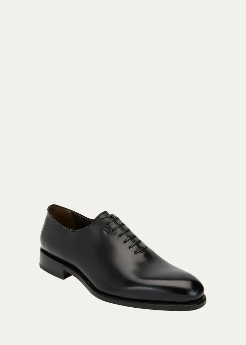 Ferragamo Men's Angiolo Tramezza Whole-Cut Leather Lace-Up Shoes | Thumbnail 2 Ferragamo Men's Angiolo Tramezza Whole-Cut Leather Lace-Up Shoes | Thumbnail 2