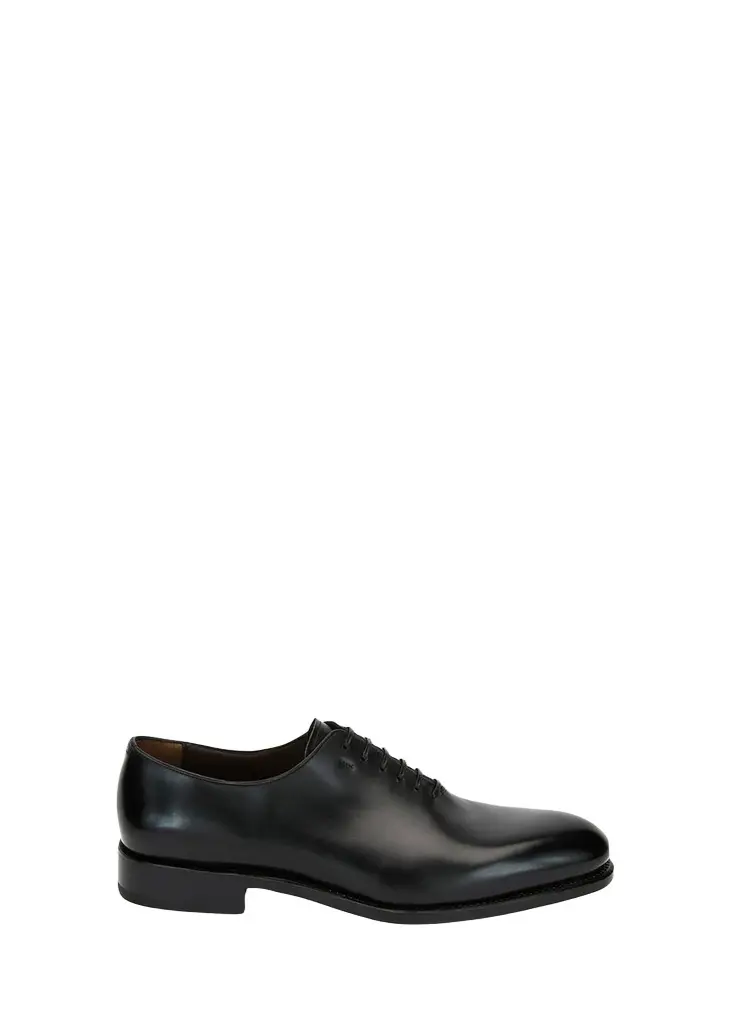 Ferragamo Men's Angiolo Tramezza Whole-Cut Leather Lace-Up Shoes