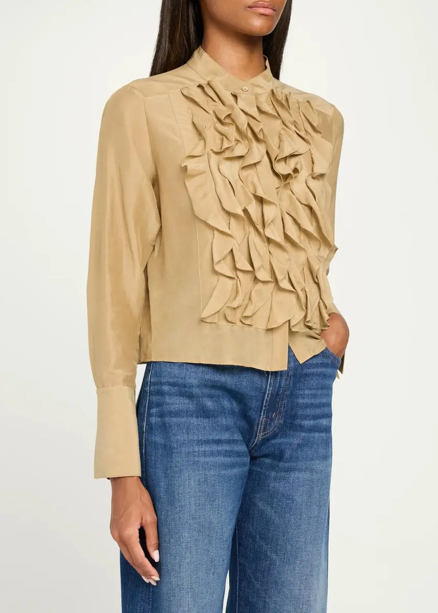 TWP Patti Ruffle Cotton-Silk Blouse | Thumbnail 4 TWP Patti Ruffle Cotton-Silk Blouse | Thumbnail 4