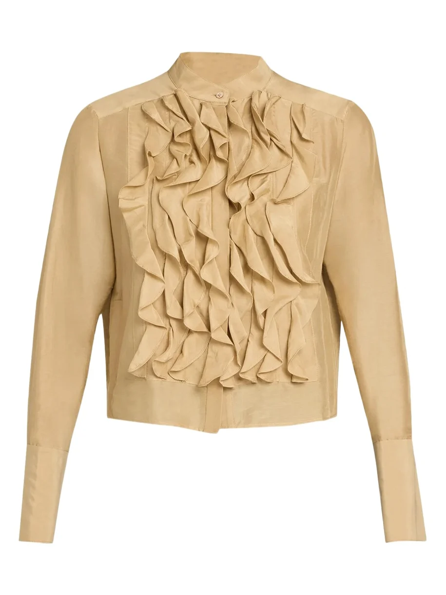 TWP Patti Ruffle Cotton-Silk Blouse