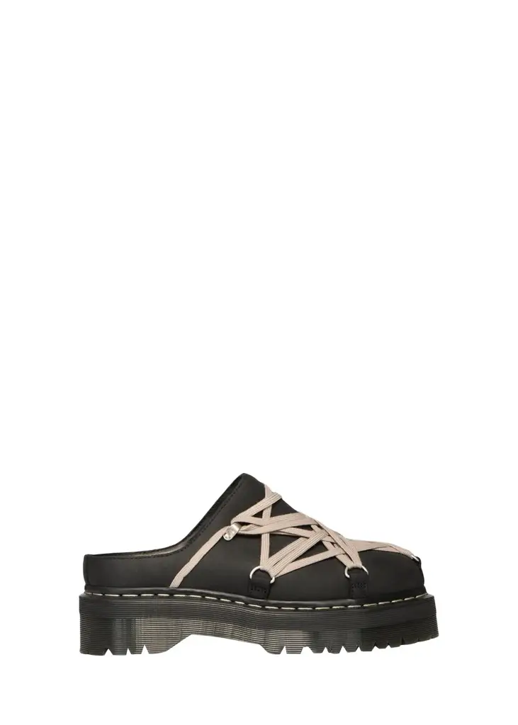 Rick Owens x Dr. Martens Men's FW26 Quad Sole Megalace Nubuck Leather Mules