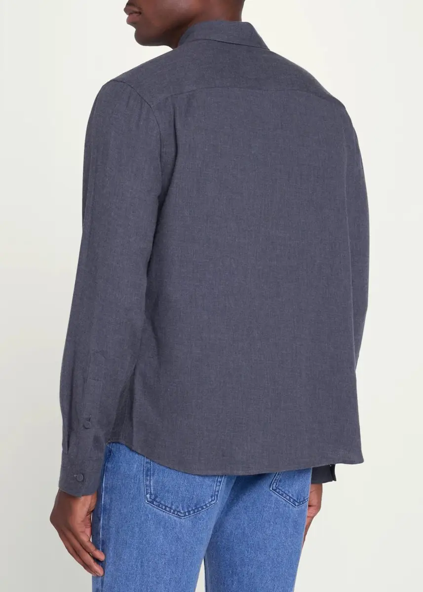 Gabriela Hearst Men's Cotton & Cashmere Shirt | Thumbnail 3 Gabriela Hearst Men's Cotton & Cashmere Shirt | Thumbnail 3