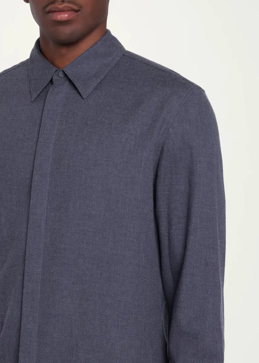 Gabriela Hearst Men's Cotton & Cashmere Shirt | Thumbnail 5 Gabriela Hearst Men's Cotton & Cashmere Shirt | Thumbnail 5