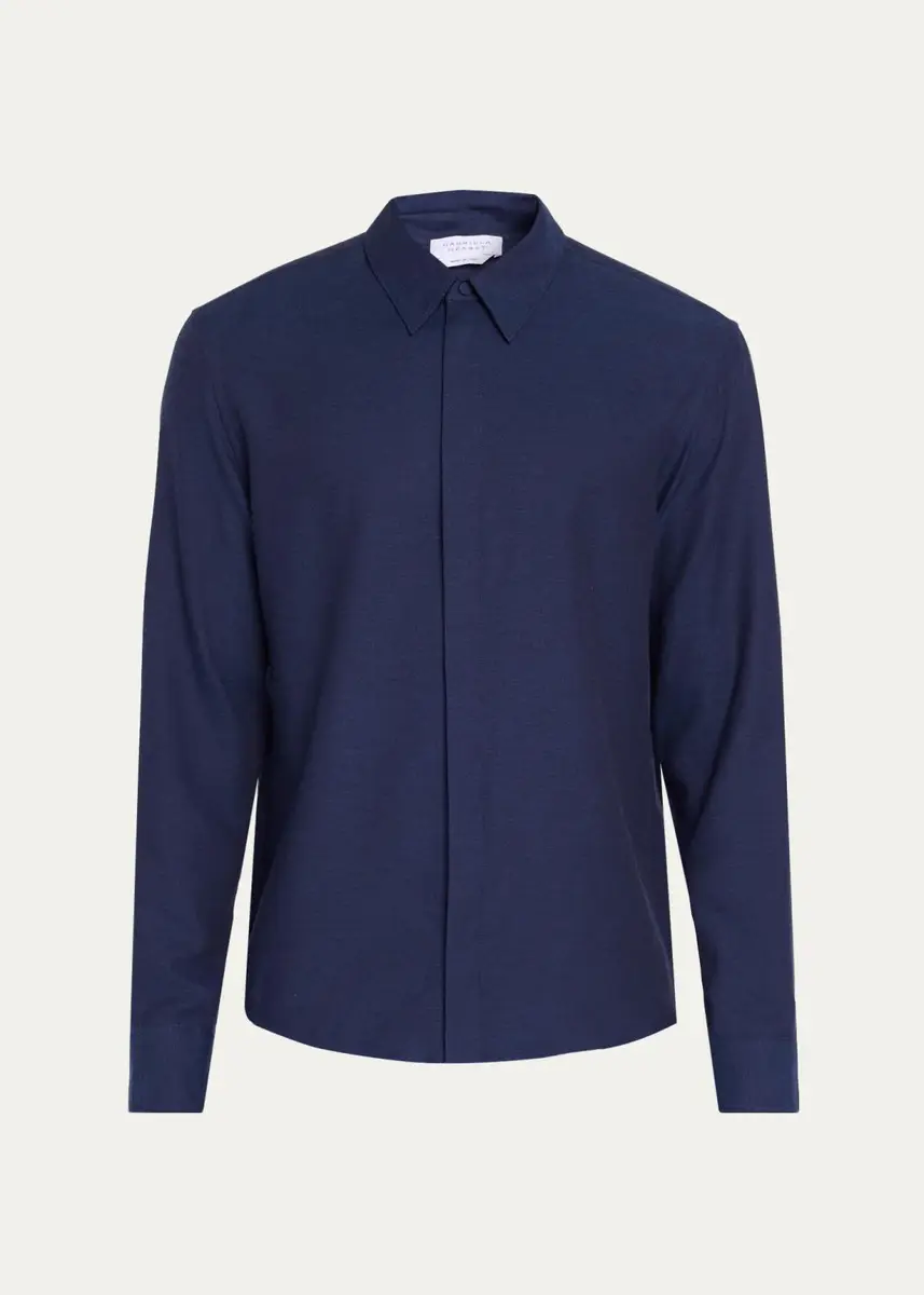 Gabriela Hearst Men's Cotton & Cashmere Shirt | Thumbnail 6 Gabriela Hearst Men's Cotton & Cashmere Shirt | Thumbnail 6
