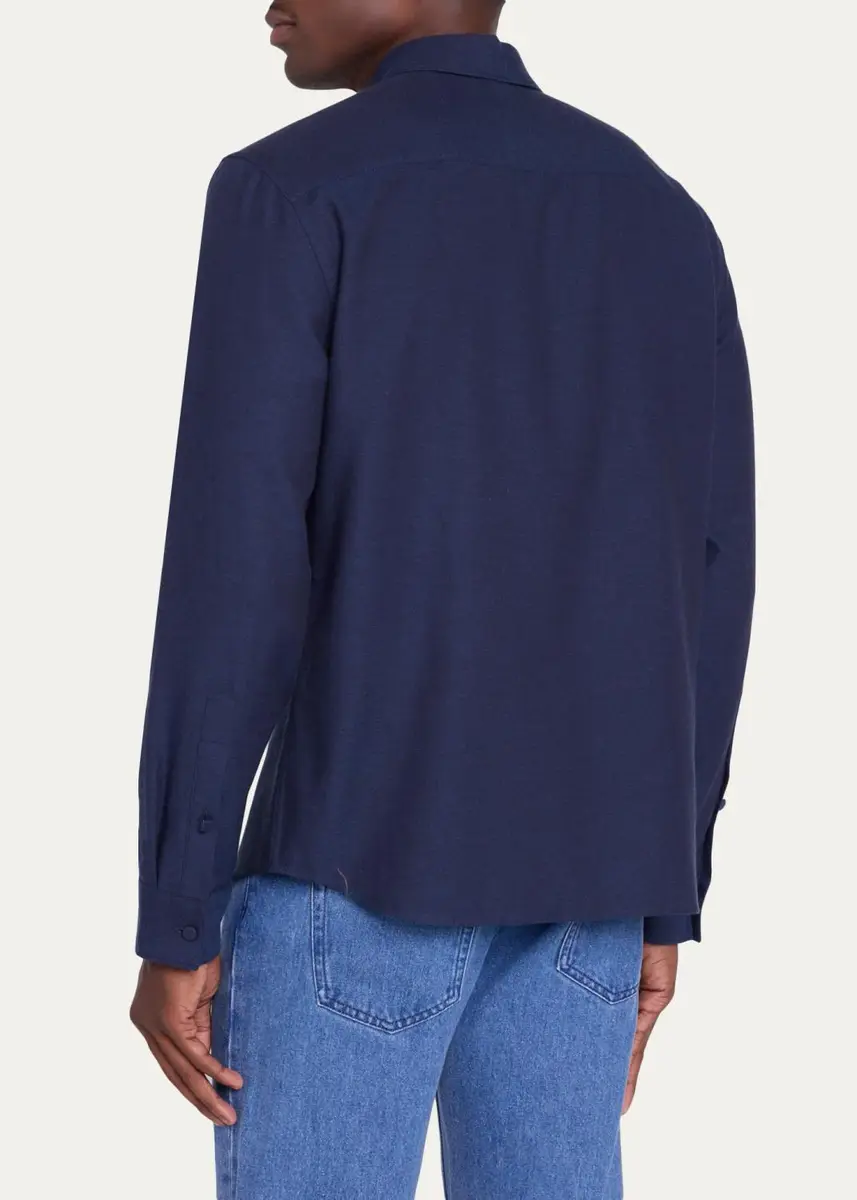 Gabriela Hearst Men's Cotton & Cashmere Shirt | Thumbnail 8 Gabriela Hearst Men's Cotton & Cashmere Shirt | Thumbnail 8
