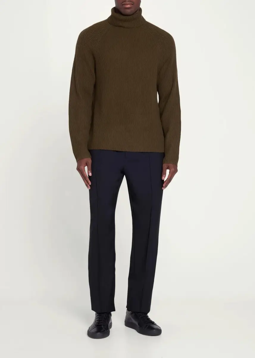 Gabriela Hearst Men's Rib-Knit Cashmere Turtleneck Sweater | Thumbnail 2 Gabriela Hearst Men's Rib-Knit Cashmere Turtleneck Sweater | Thumbnail 2