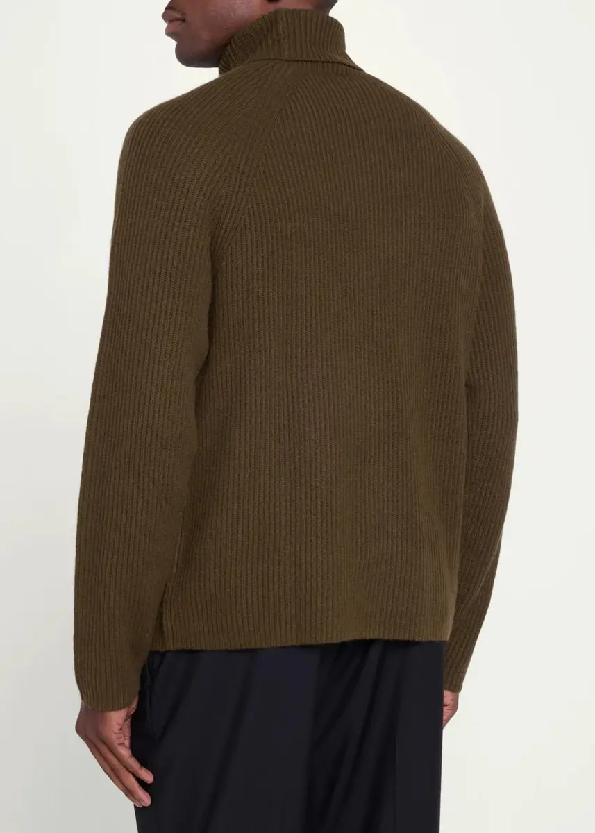 Gabriela Hearst Men's Rib-Knit Cashmere Turtleneck Sweater | Thumbnail 3 Gabriela Hearst Men's Rib-Knit Cashmere Turtleneck Sweater | Thumbnail 3