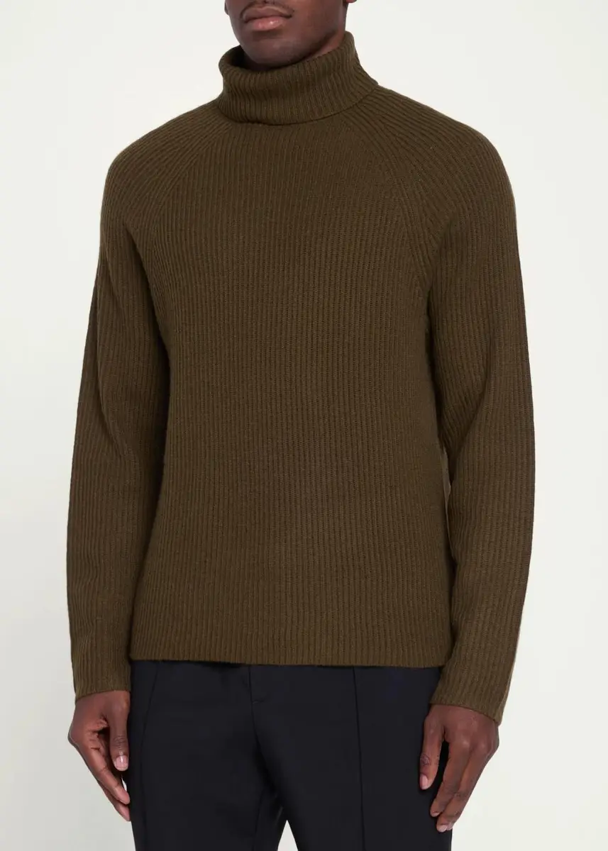 Gabriela Hearst Men's Rib-Knit Cashmere Turtleneck Sweater | Thumbnail 4 Gabriela Hearst Men's Rib-Knit Cashmere Turtleneck Sweater | Thumbnail 4
