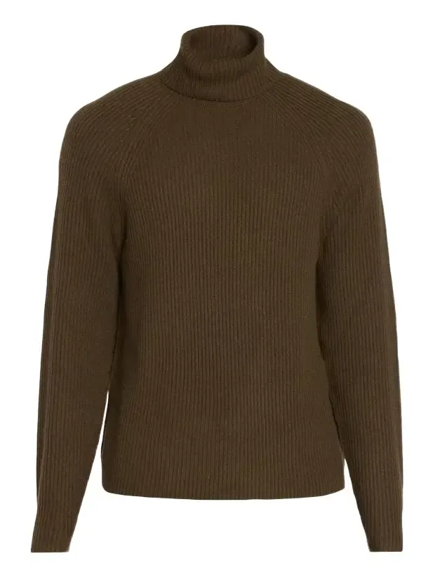 Men's Rib-Knit Cashmere Turtleneck Sweater Men's Rib-Knit Cashmere Turtleneck Sweater