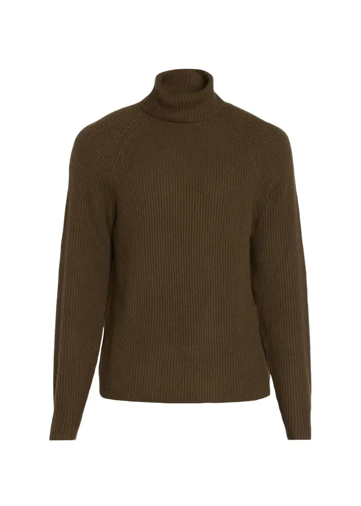 Gabriela Hearst Men's Rib-Knit Cashmere Turtleneck Sweater