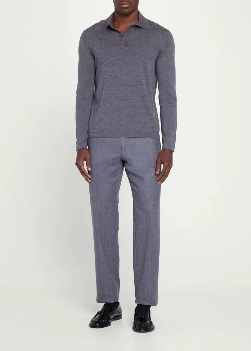 Gabriela Hearst Men's Frome Cashmere Polo Shirt | Thumbnail 2 Gabriela Hearst Men's Frome Cashmere Polo Shirt | Thumbnail 2