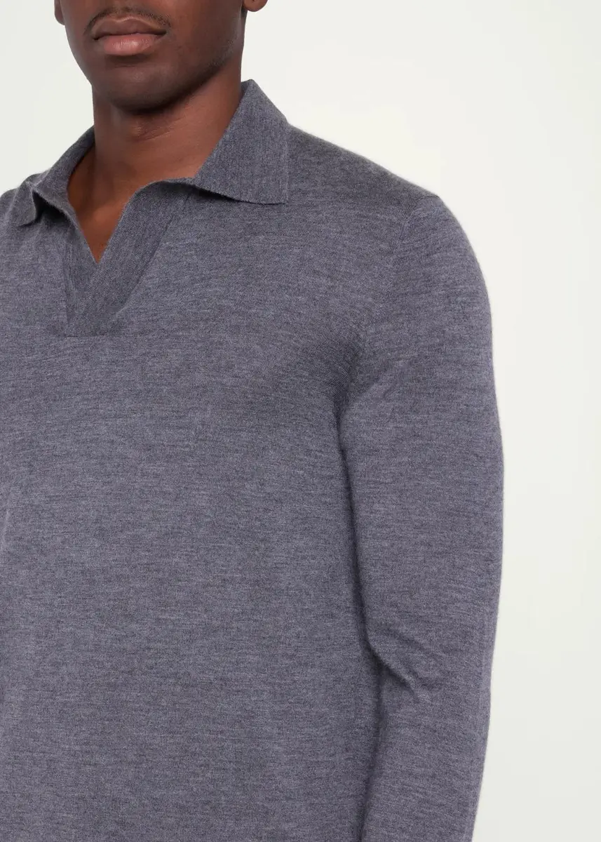 Gabriela Hearst Men's Frome Cashmere Polo Shirt | Thumbnail 5 Gabriela Hearst Men's Frome Cashmere Polo Shirt | Thumbnail 5