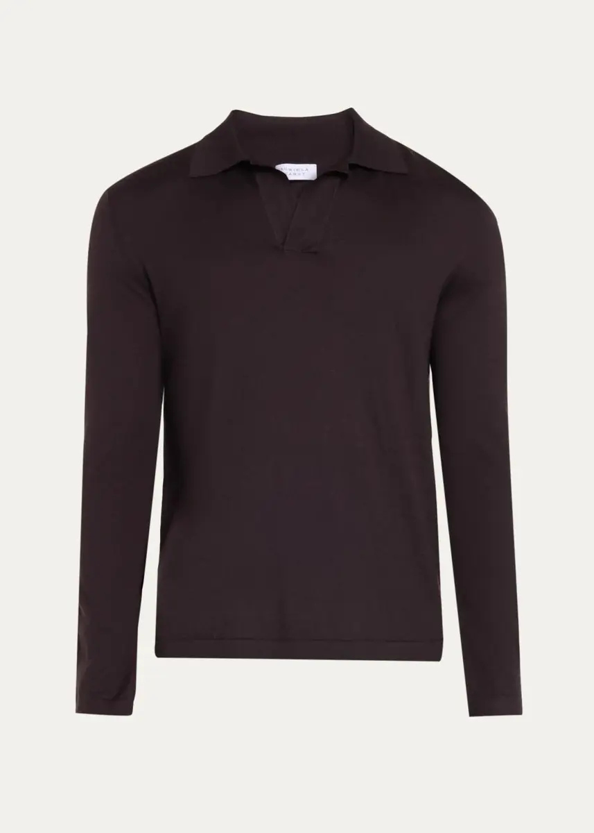 Gabriela Hearst Men's Frome Cashmere Polo Shirt | Thumbnail 6 Gabriela Hearst Men's Frome Cashmere Polo Shirt | Thumbnail 6