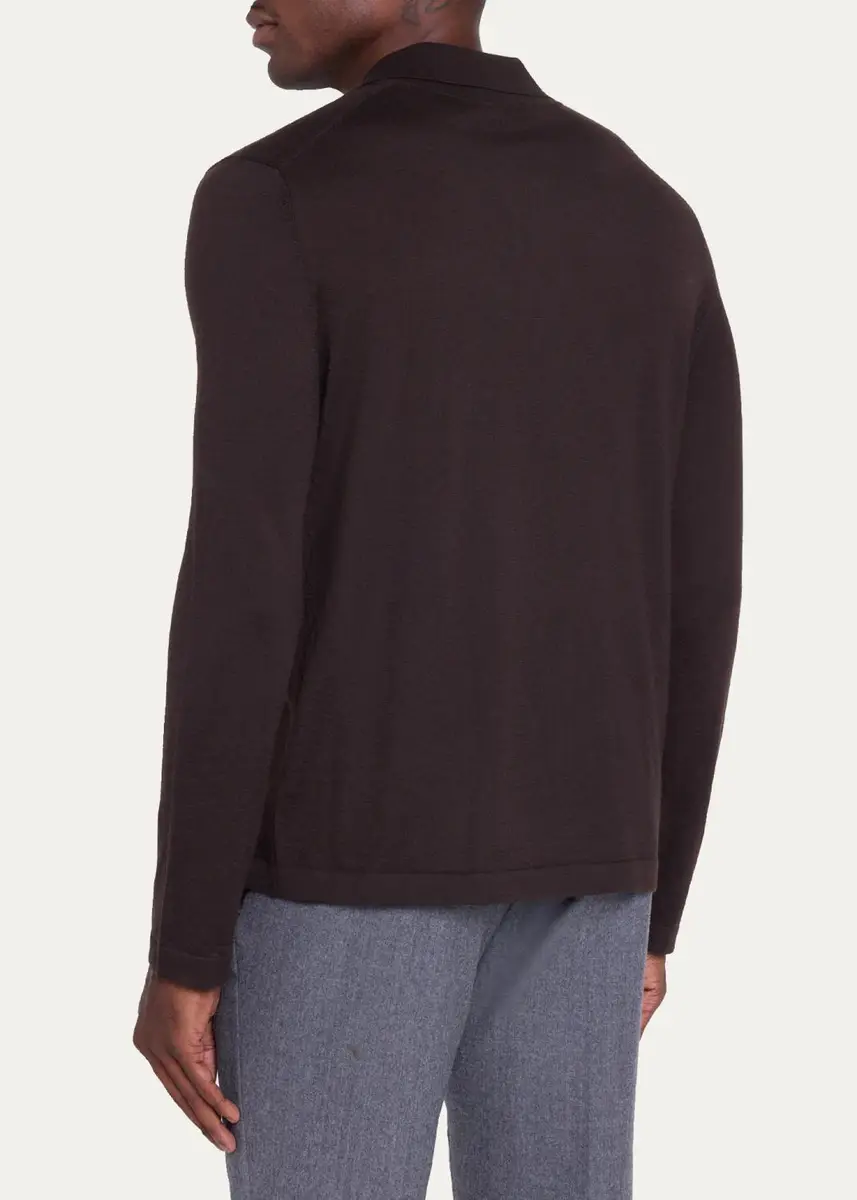 Gabriela Hearst Men's Frome Cashmere Polo Shirt | Thumbnail 8 Gabriela Hearst Men's Frome Cashmere Polo Shirt | Thumbnail 8