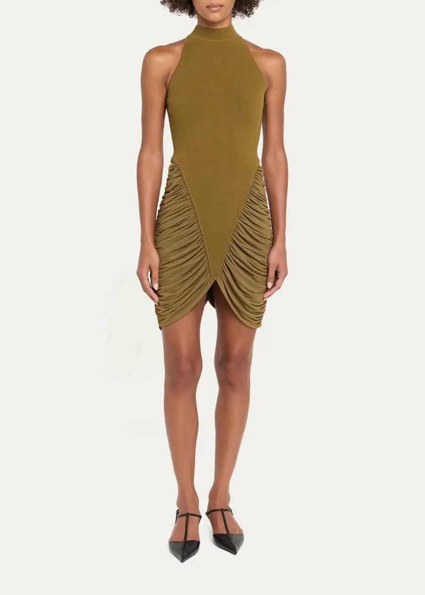 Et Ochs Atticus Draped Jersey and Knit Mini Dress | Thumbnail 2 Et Ochs Atticus Draped Jersey and Knit Mini Dress | Thumbnail 2