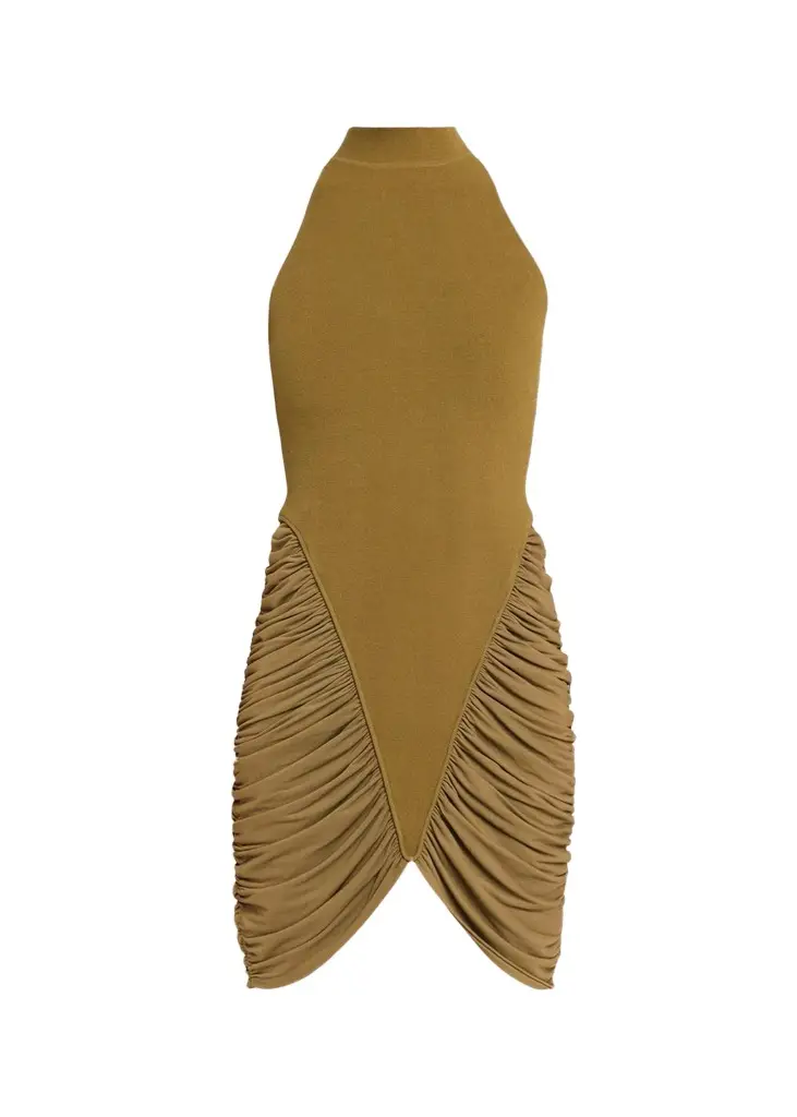 Et Ochs Atticus Draped Jersey and Knit Mini Dress