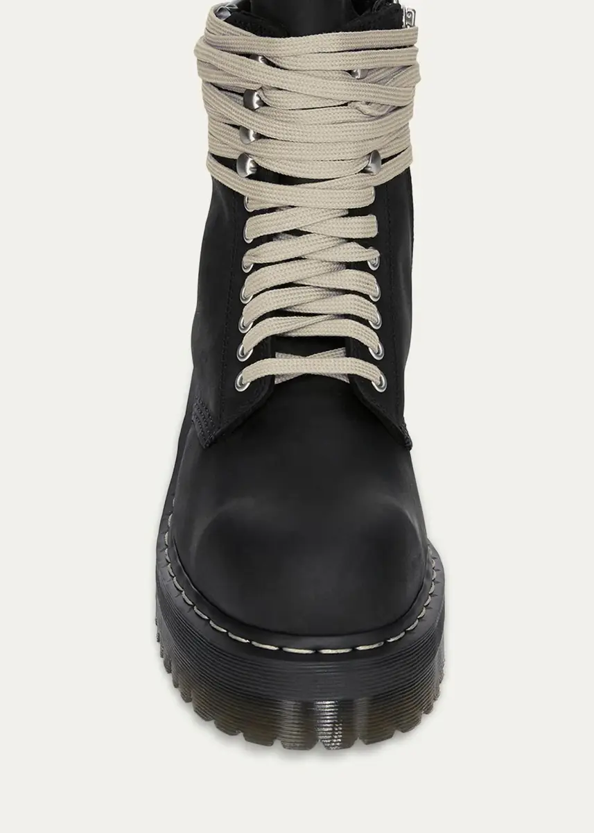 Rick Owens x Dr. Martens Men's FW26 Quad Sole Steel-Toe Nubuck Leather Boots | Thumbnail 3