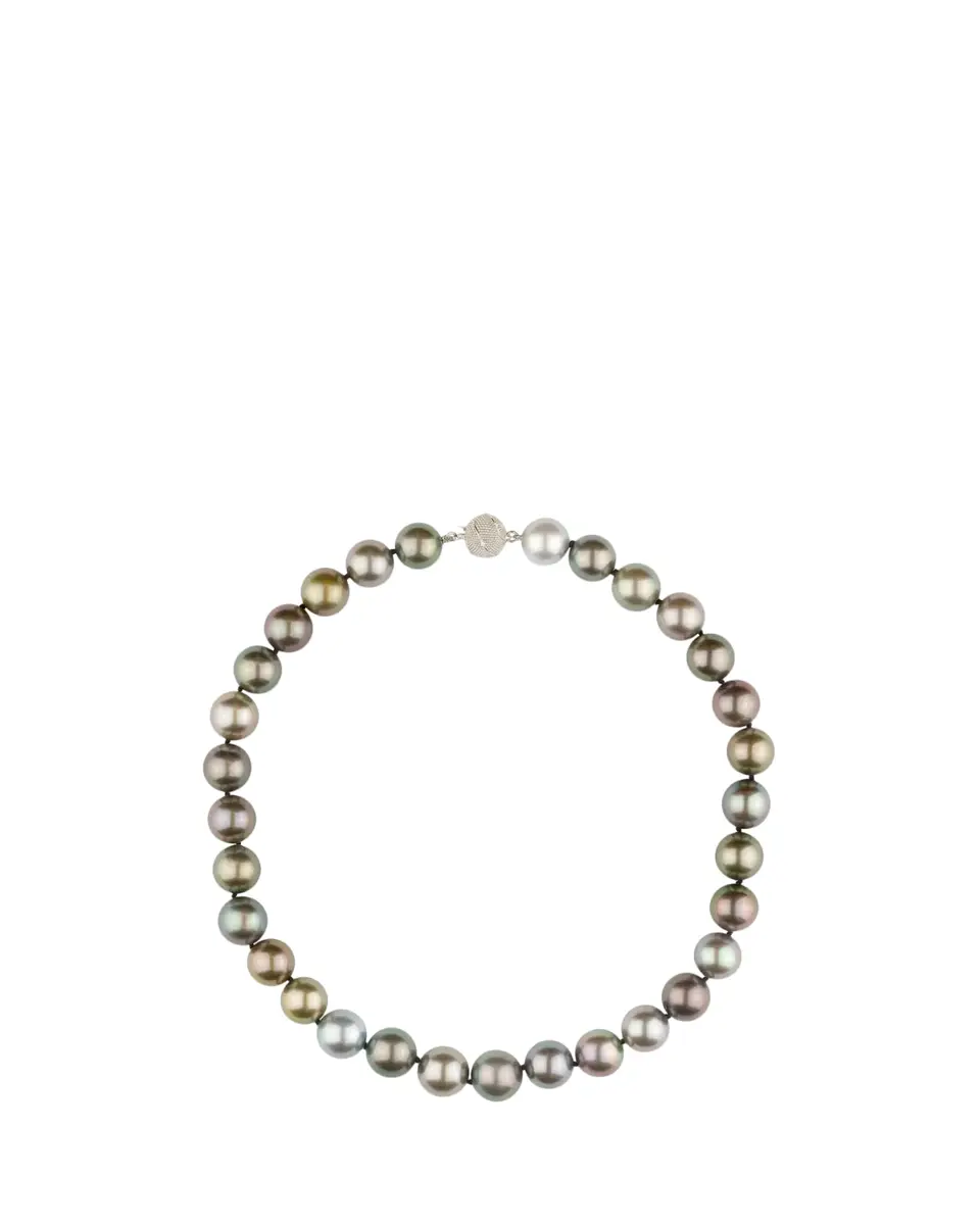 Paul Morelli 18K White Gold Grey Tahitian Pearl Necklace with Diamond Clasp | Thumbnail 2