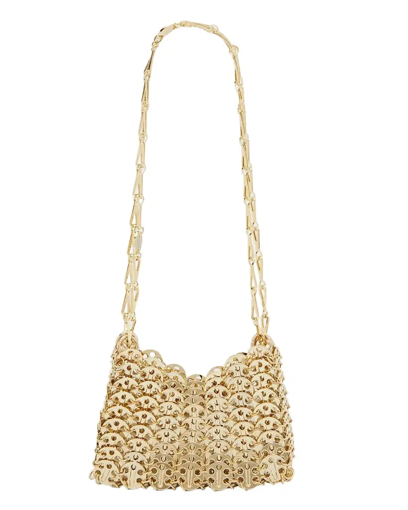 Rabanne Iconic Mini Brass Link Chain Shoulder Bag