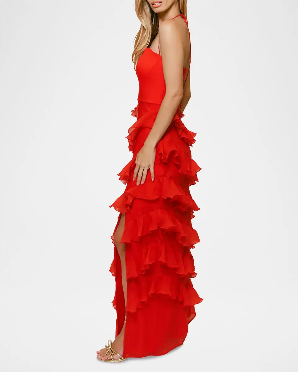 Hutch Lou Square-Neck Ruffle Column Gown | Thumbnail 4 Hutch Lou Square-Neck Ruffle Column Gown | Thumbnail 4