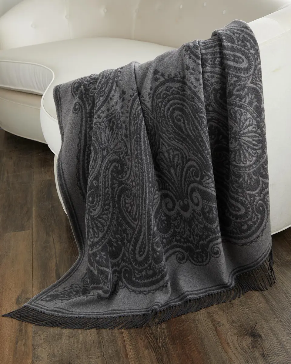 Etro Fringed Wool-Blend Throw, 55" x 71" | Thumbnail 2