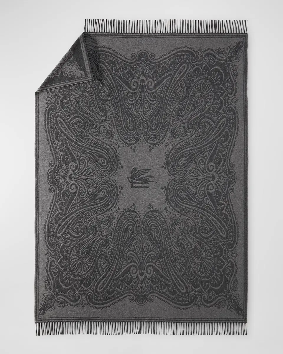 Etro Fringed Wool-Blend Throw, 55" x 71" | Thumbnail 3