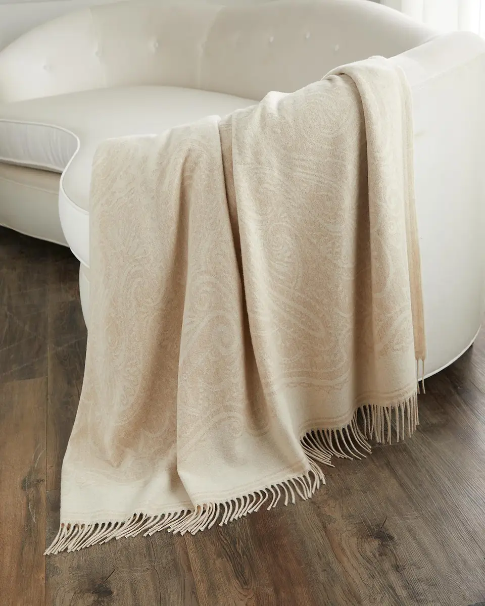 Etro Fringed Wool-Blend Throw, 55" x 71" | Thumbnail 4