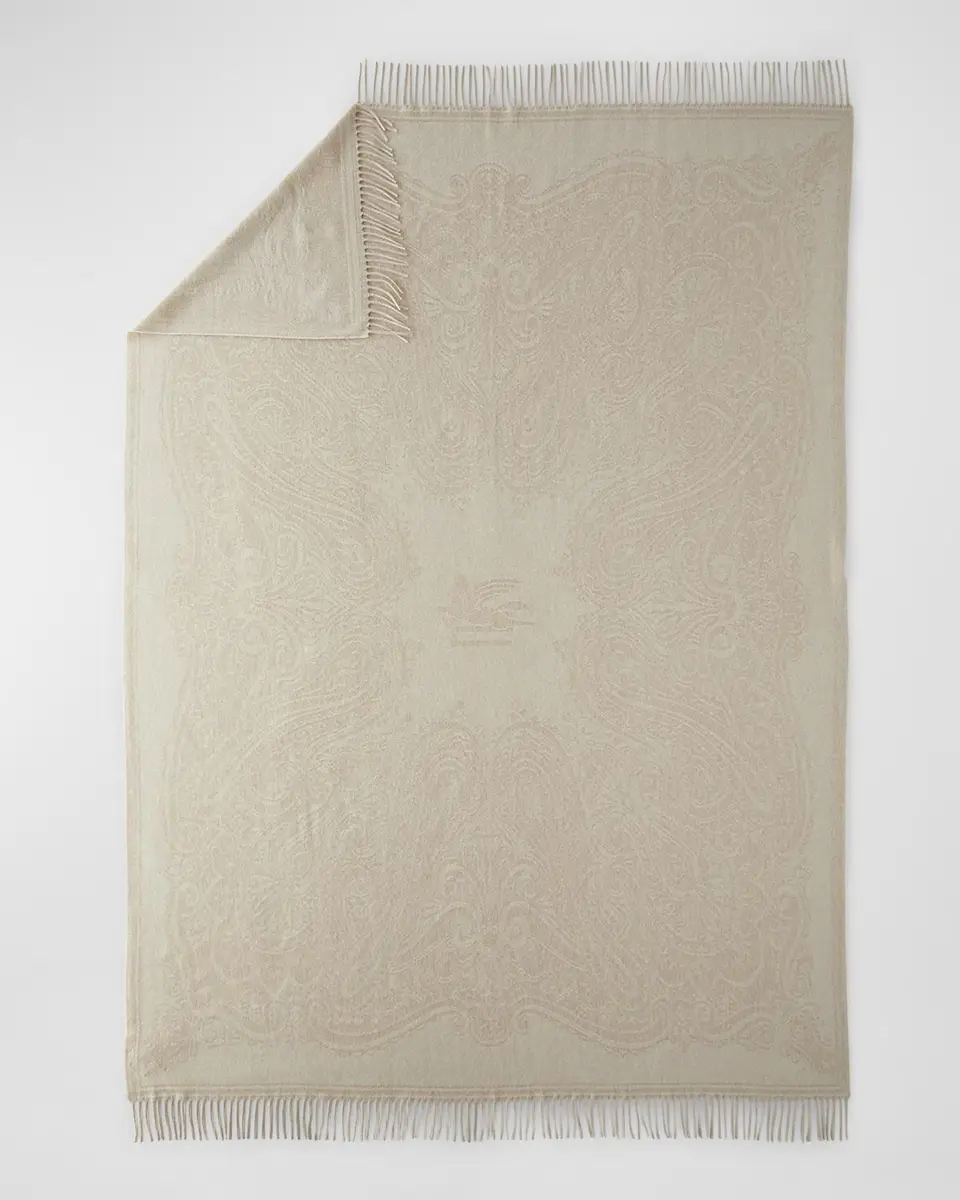 Etro Fringed Wool-Blend Throw, 55" x 71" | Thumbnail 5