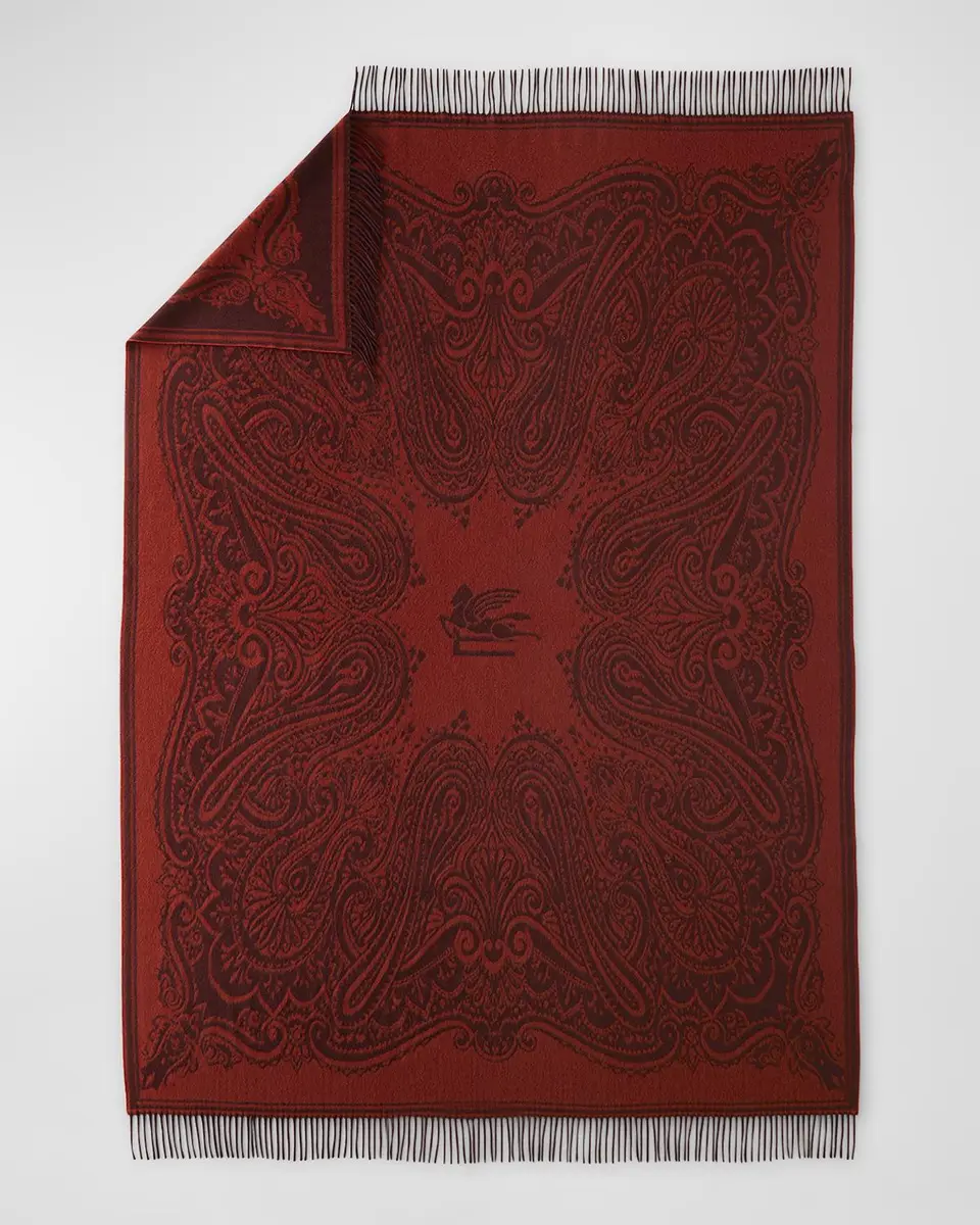 Etro Fringed Wool-Blend Throw, 55" x 71" | Thumbnail 7