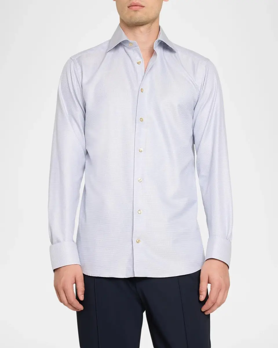 Eton Men's Slim Semi-Solid Cotton Dress Shirt | Thumbnail 4 Eton Men's Slim Semi-Solid Cotton Dress Shirt | Thumbnail 4