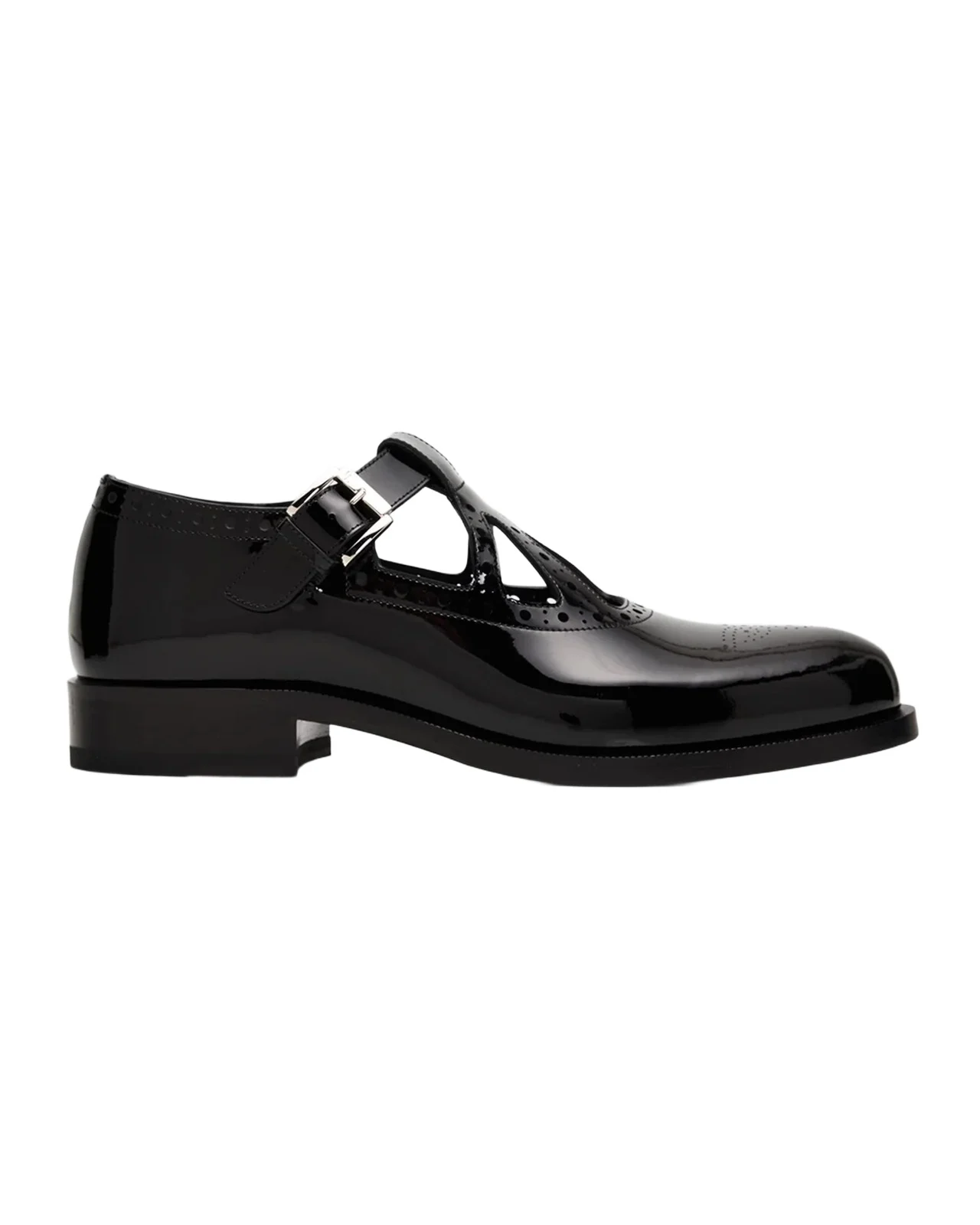 Christian Louboutin Men's Marc Poppin Brogue Leather T-Strap Loafers