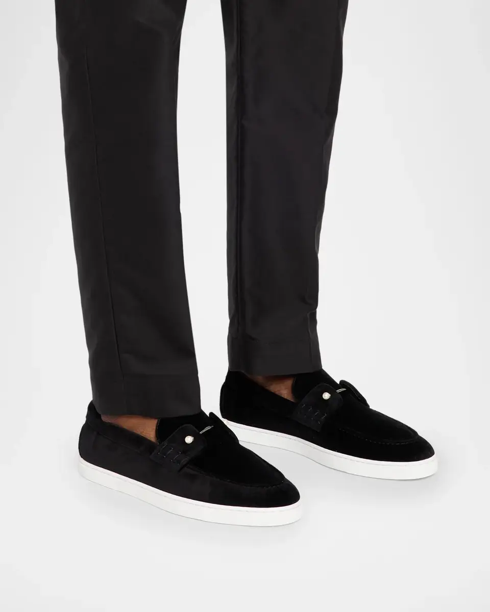Christian Louboutin Men's Chambeliboat Velvet Collar Pin Boat Shoes | Thumbnail 2 Christian Louboutin Men's Chambeliboat Velvet Collar Pin Boat Shoes | Thumbnail 2